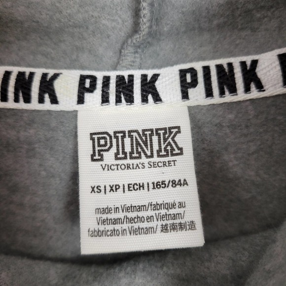 PINK Victoria's Secret Womens Sweatshirt Size XS Gray Cowl Neck Cropped Pullover - Picture 2 of 7
